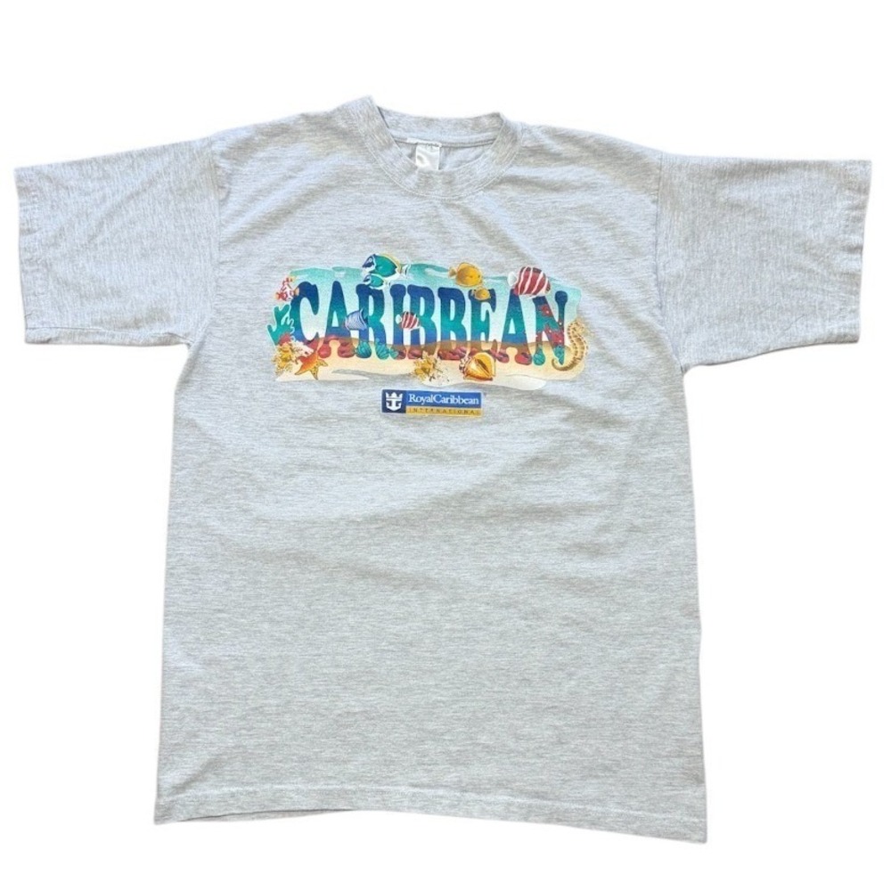 Vintage Y2K Royal Caribbean Cruise Ship Caribbean Beach Souvenir Graphic T-shirt